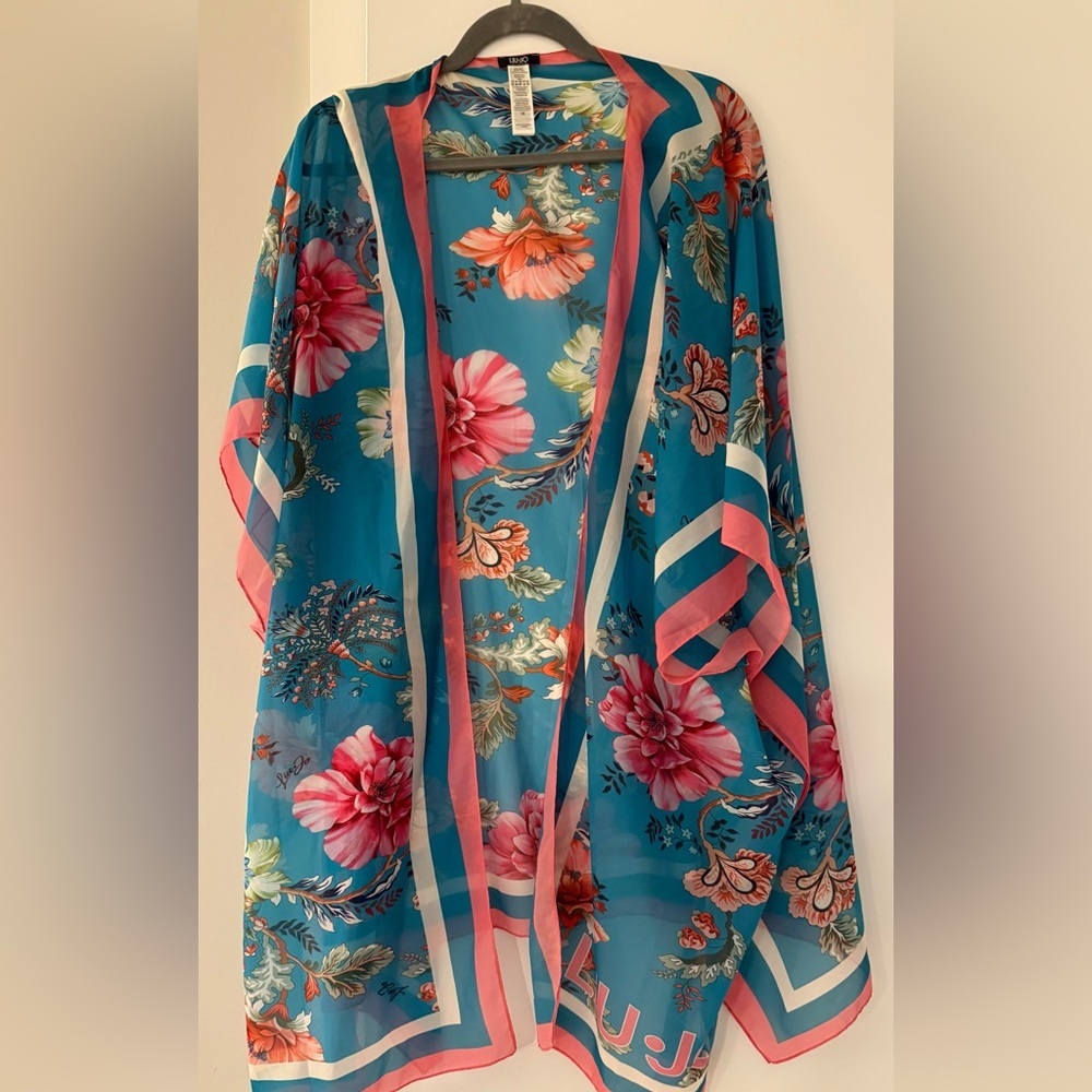 Liu Jo Floral Swim Coverup - Teal and Pink